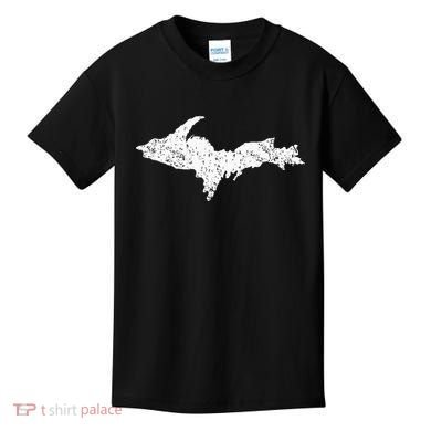 Upper Peninsula Map Up Home Yooper Pride Michigan Roots Kids T-Shirt