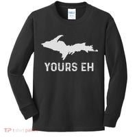 Upper Peninsula Michigan Gifts Funny Up Yours Eh Kids Long Sleeve Shirt thumb 0