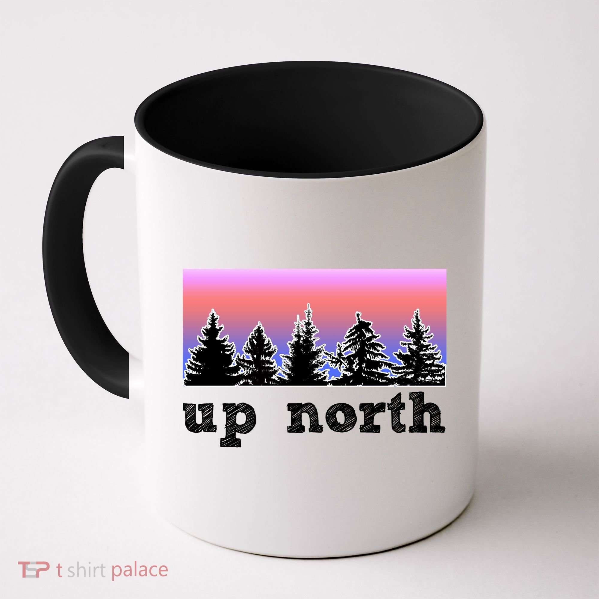 UpNorth Sunset Pine Tree Lake Life Nature Coffee Mug