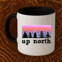 UpNorth Sunset Pine Tree Lake Life Nature Coffee Mug thumb 2