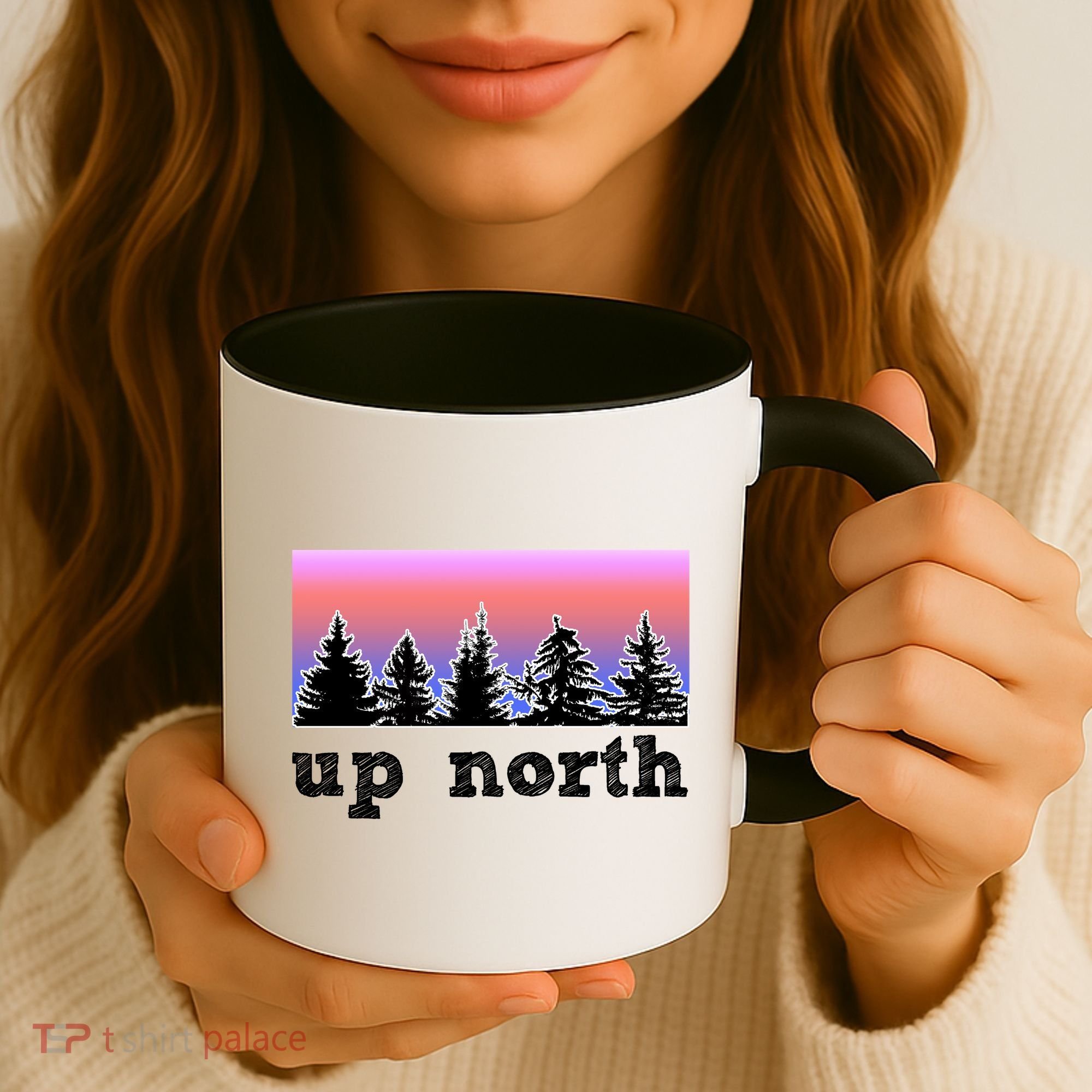 UpNorth Sunset Pine Tree Lake Life Nature Coffee Mug