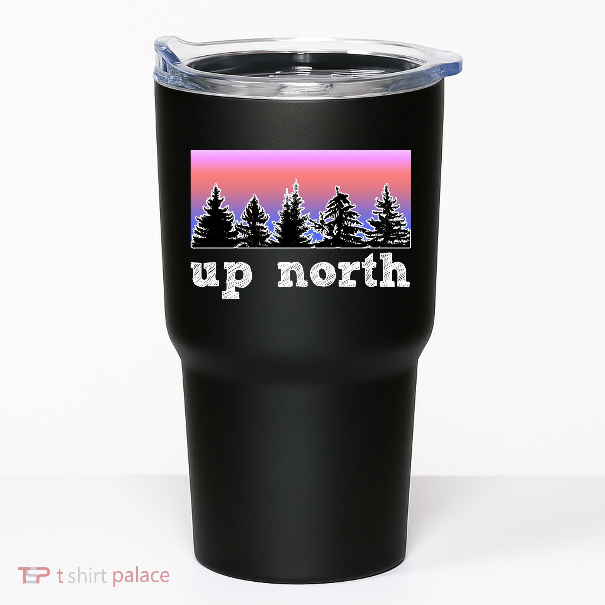 UpNorth Sunset Pine Tree Lake Life Nature Tumbler