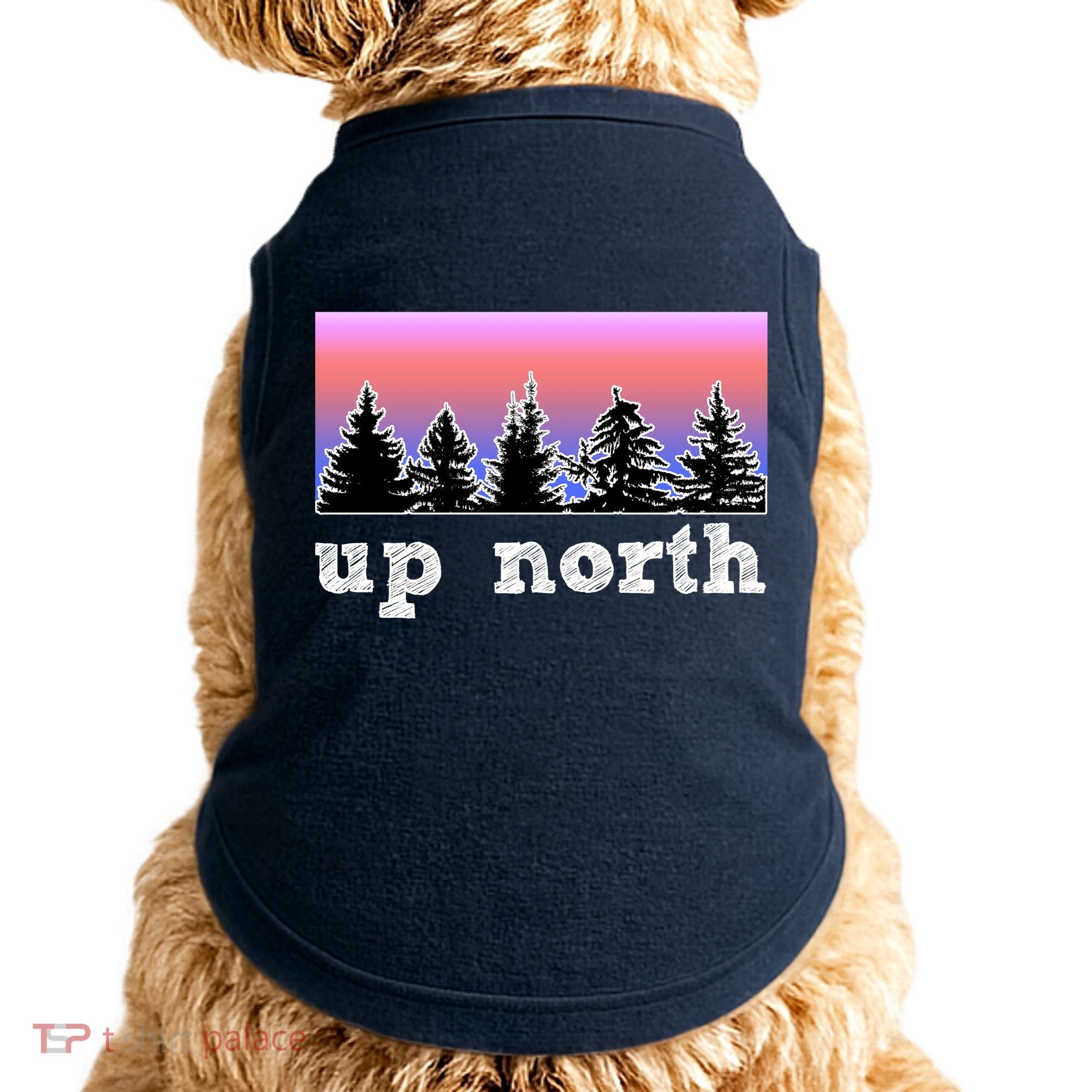 UpNorth Sunset Pine Tree Lake Life Nature Doggie Tank