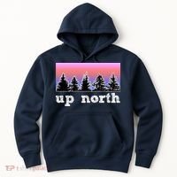 UpNorth Sunset Pine Tree Lake Life Nature Hoodie thumb 0