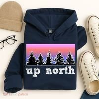 UpNorth Sunset Pine Tree Lake Life Nature Hoodie thumb 4