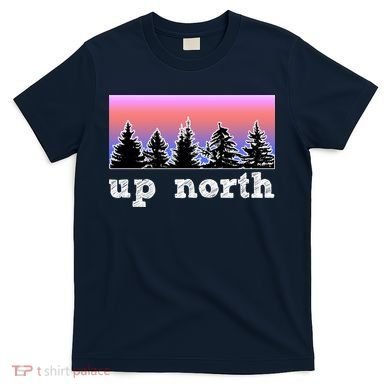 UpNorth Sunset Pine Tree Lake Life Nature T-Shirt