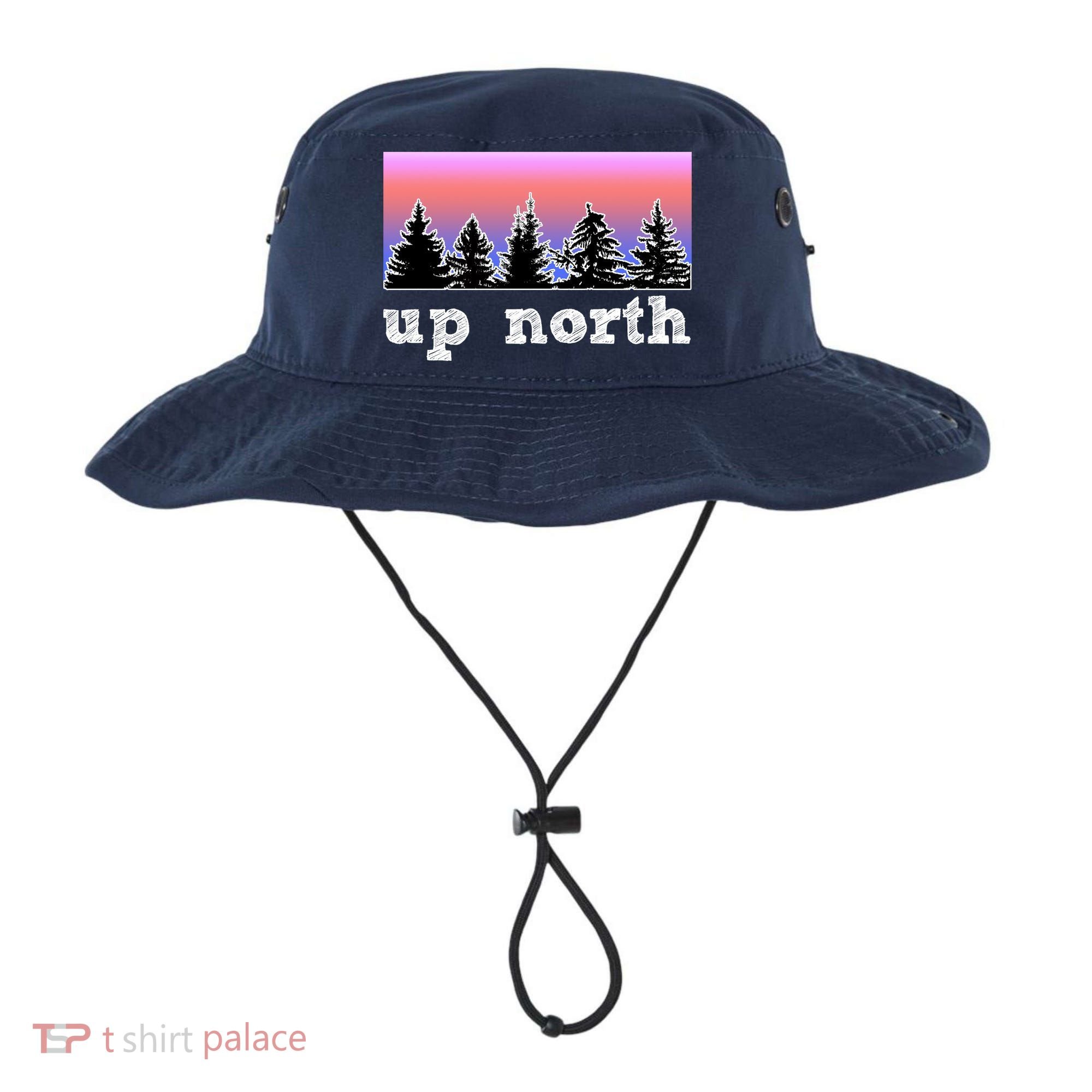 UpNorth Sunset Pine Tree Lake Life Nature Bucket Hat