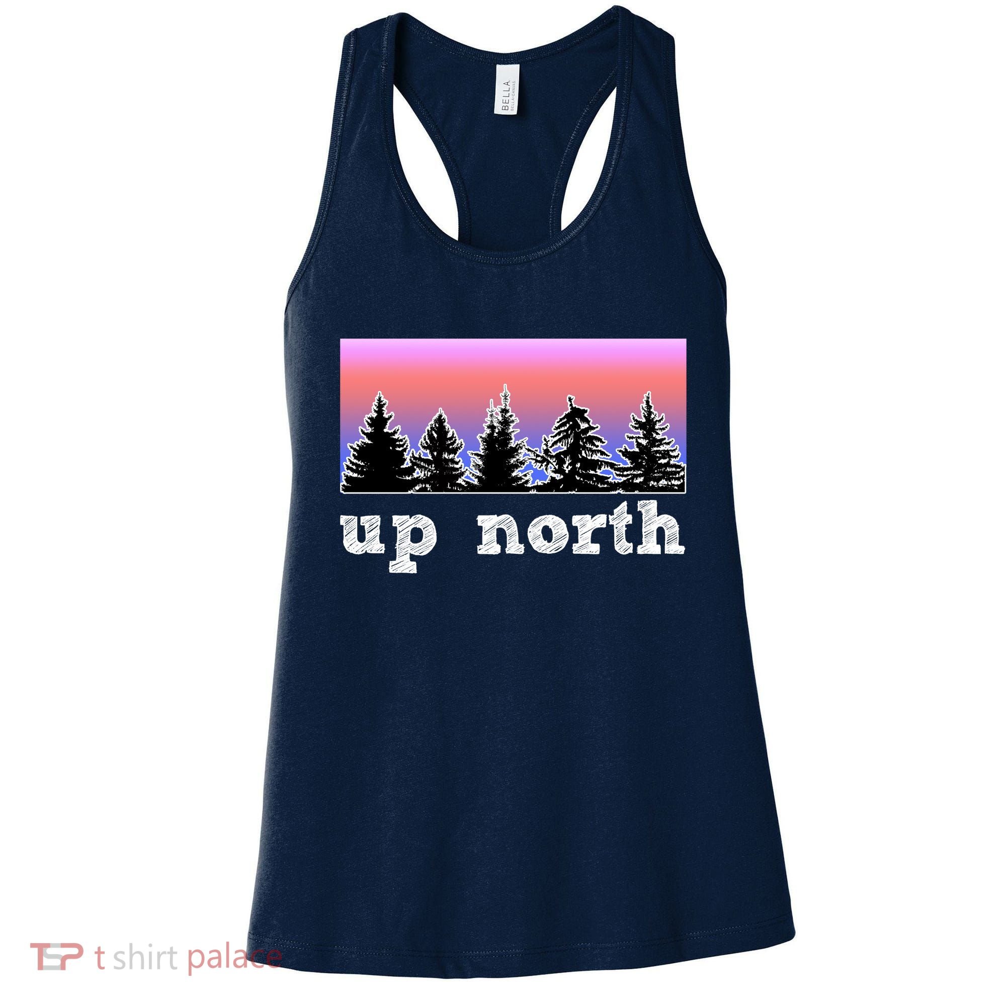 UpNorth Sunset Pine Tree Lake Life Nature Women's Tank Top