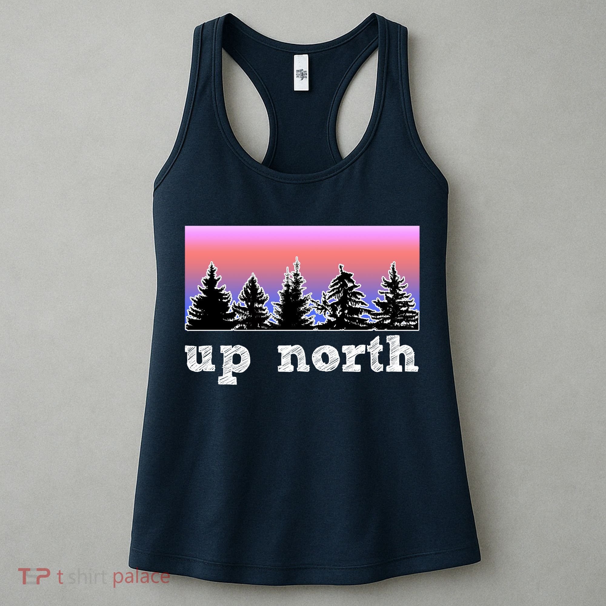 UpNorth Sunset Pine Tree Lake Life Nature Women's Tank Top