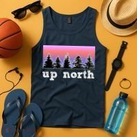 UpNorth Sunset Pine Tree Lake Life Nature Tank Top thumb 4