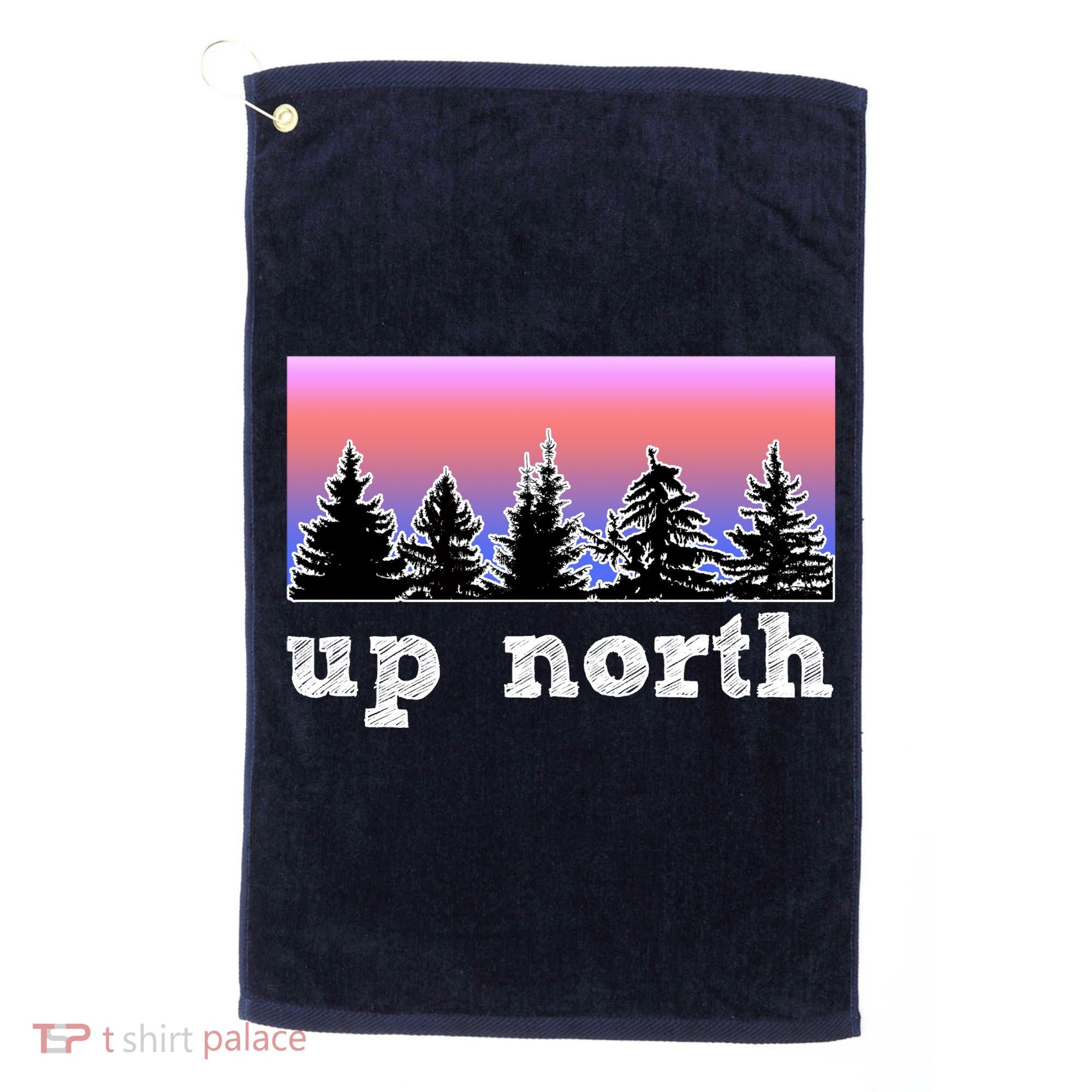 UpNorth Sunset Pine Tree Lake Life Nature Golf Towel