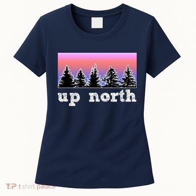 UpNorth Sunset Pine Tree Lake Life Nature Women's T-Shirt