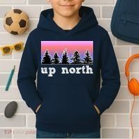 UpNorth Sunset Pine Tree Lake Life Nature Kids Hoodie thumb 2
