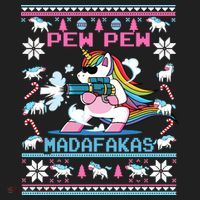 Unicorn Pew Pew Madafakas Ugly Christmas Sweater Women's Sweatshirt thumb 2