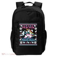 Unicorn Pew Pew Madafakas Ugly Christmas Sweater Backpack thumb 0