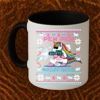 Unicorn Pew Pew Madafakas Ugly Christmas Sweater Coffee Mug thumb 2