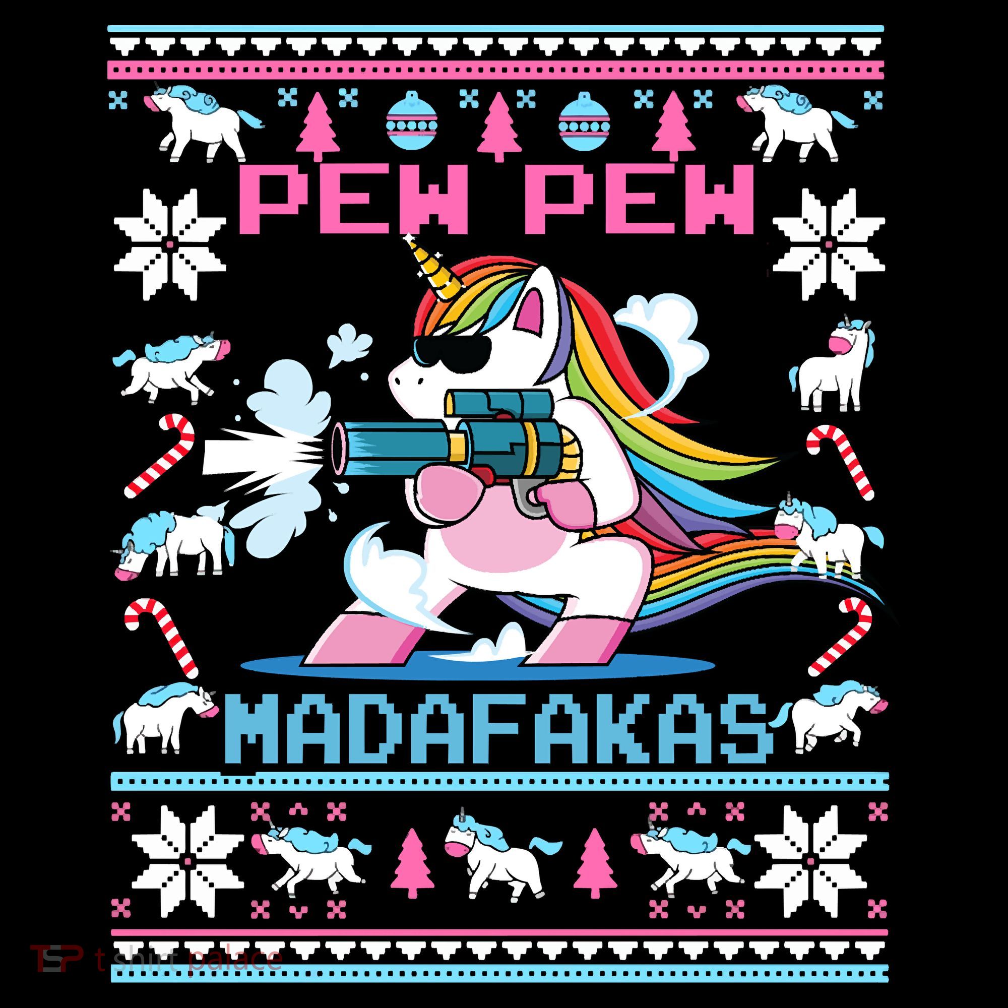 Unicorn Pew Pew Madafakas Ugly Christmas Sweater Coffee Mug