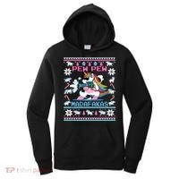 Unicorn Pew Pew Madafakas Ugly Christmas Sweater Women's Hoodie thumb 0