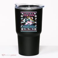 Unicorn Pew Pew Madafakas Ugly Christmas Sweater Tumbler thumb 0