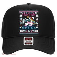 Unicorn Pew Pew Madafakas Ugly Christmas Sweater Hat thumb 0
