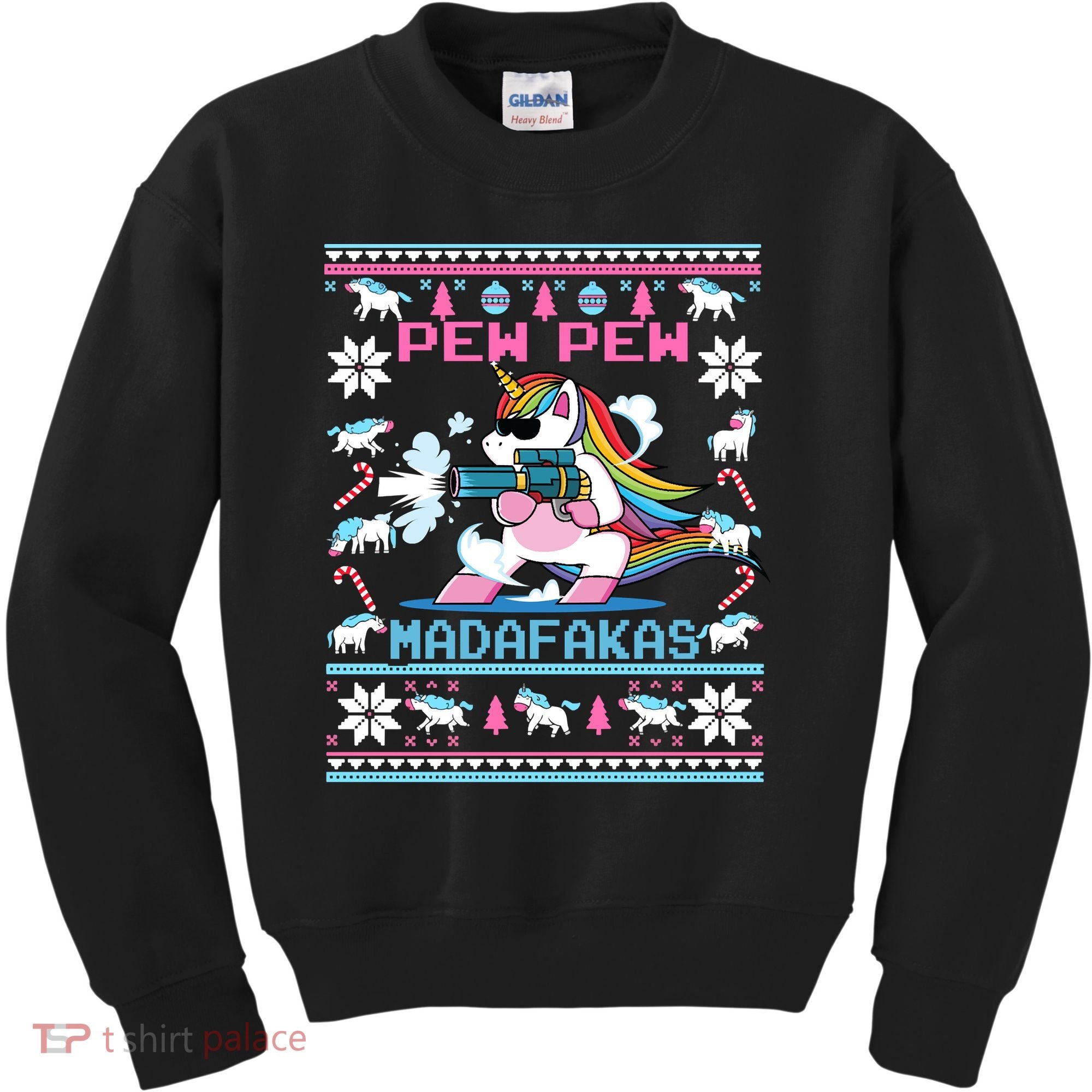 Unicorn Pew Pew Madafakas Ugly Christmas Sweater Kids Sweatshirt