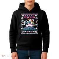 Unicorn Pew Pew Madafakas Ugly Christmas Sweater Kids Hoodie thumb 4