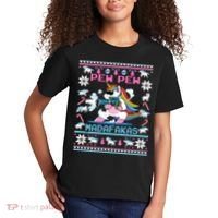 Unicorn Pew Pew Madafakas Ugly Christmas Sweater Kids T-Shirt thumb 2