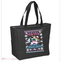 Unicorn Pew Pew Madafakas Ugly Christmas Sweater Tote Bag thumb 2