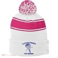 US Paratroops Paratroopers Fort Benning WW2 Stripe Pom Pom Beanie thumb 0