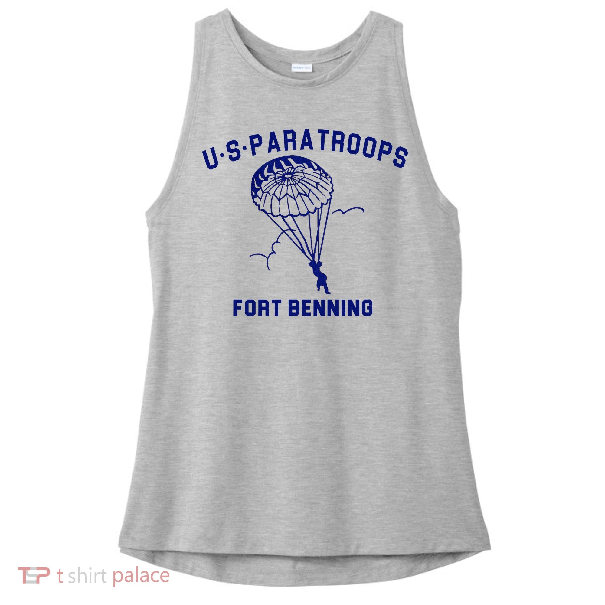 US Paratroops Paratroopers Fort Benning WW2 Ladies PosiCharge Tri-Blend Wicking Tank