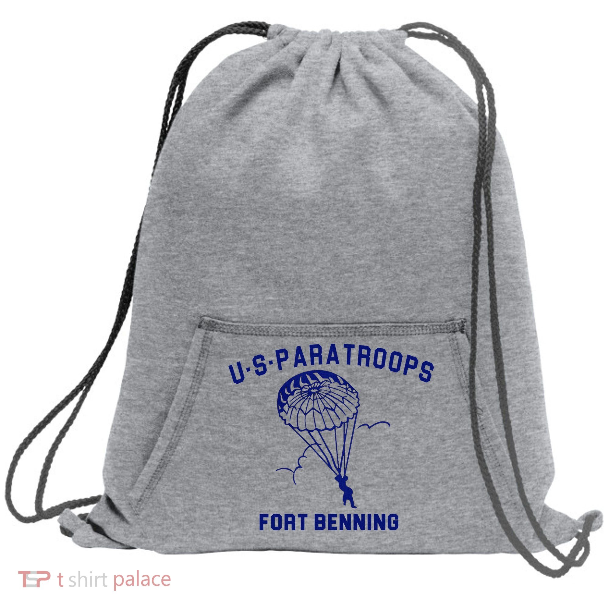 US Paratroops Paratroopers Fort Benning WW2 Sweatshirt Cinch Pack Bag