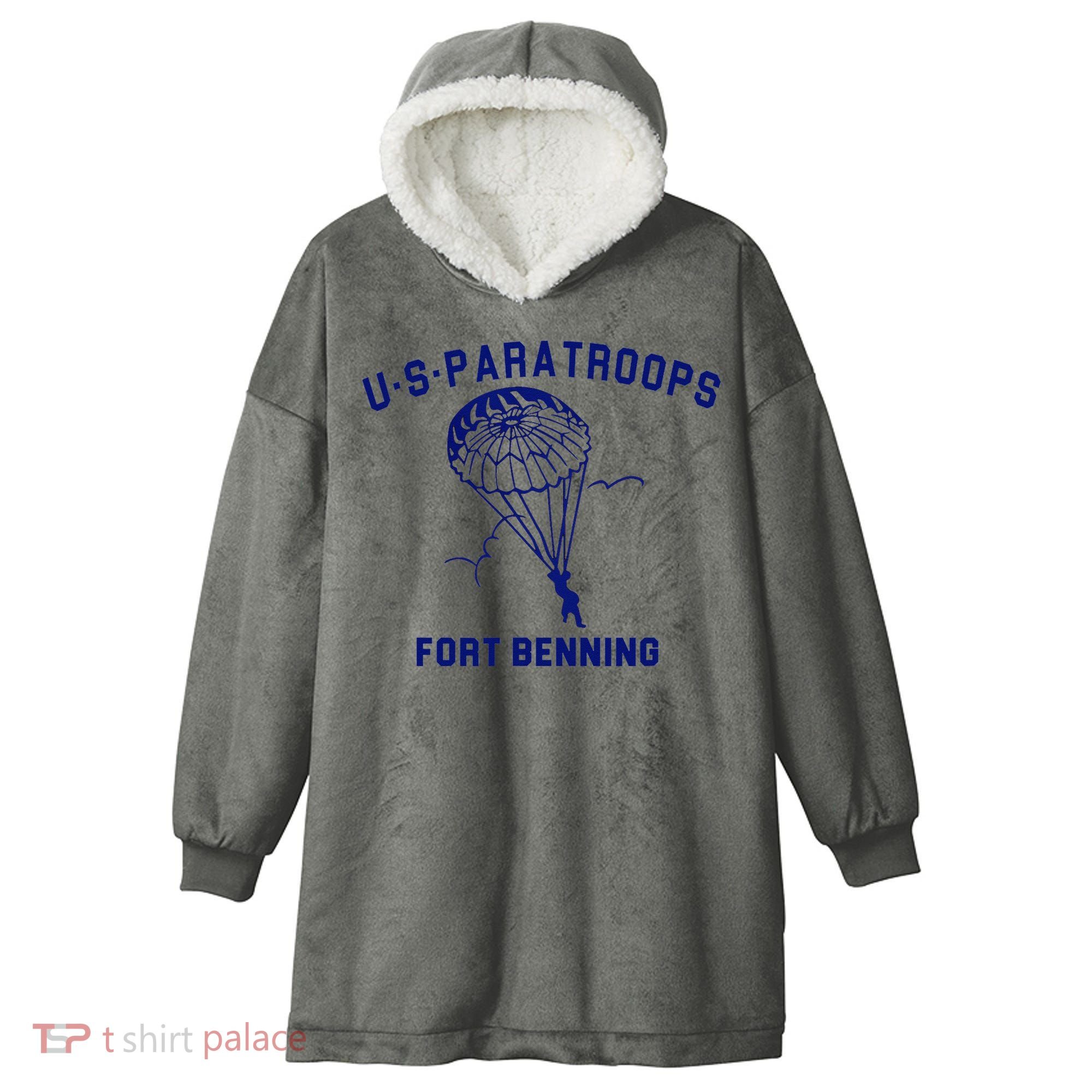 US Paratroops Paratroopers Fort Benning WW2 Hooded Wearable Blanket