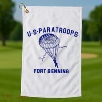 US Paratroops Paratroopers Fort Benning WW2 Golf Towel thumb 1