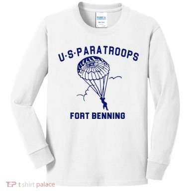 US Paratroops Paratroopers Fort Benning WW2 Kids Long Sleeve Shirt