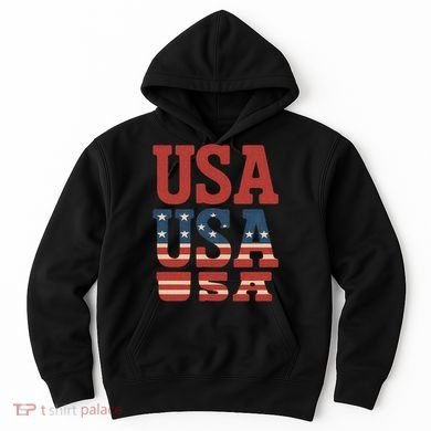 USA Patriotic Print Hoodie