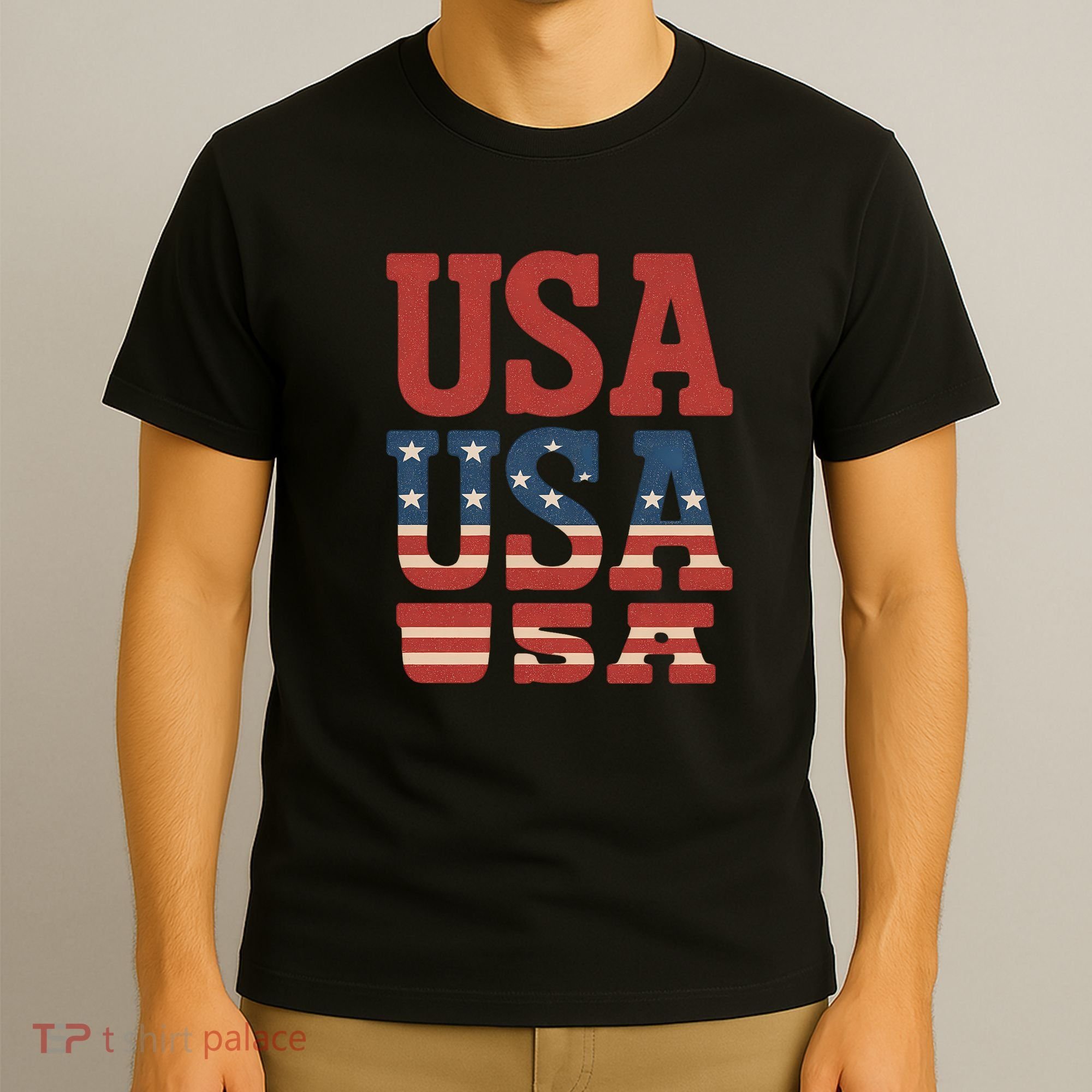 USA Patriotic Print T-Shirt