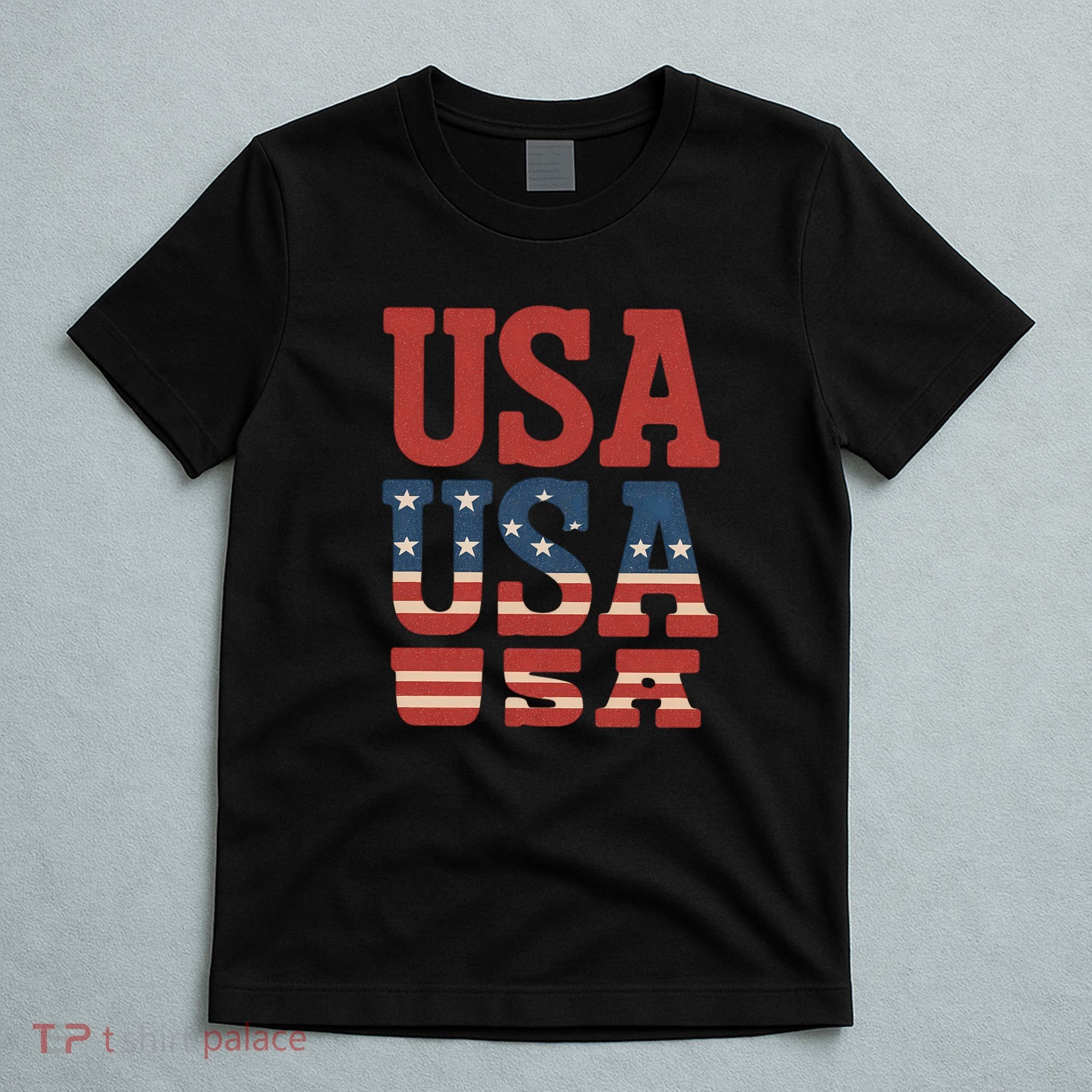 USA Patriotic Print T-Shirt