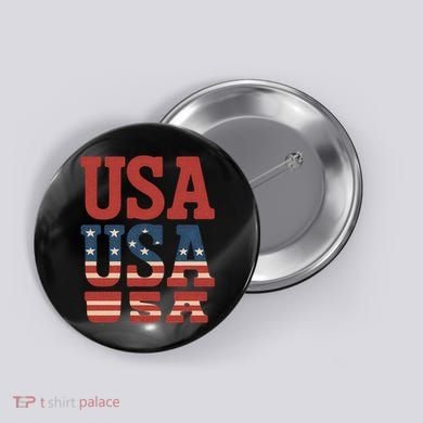 USA Patriotic Print Button