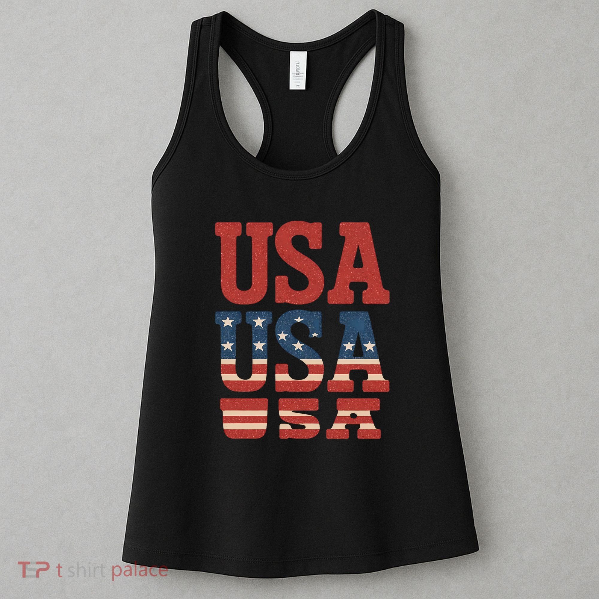 USA Patriotic Print Women's Tank Top