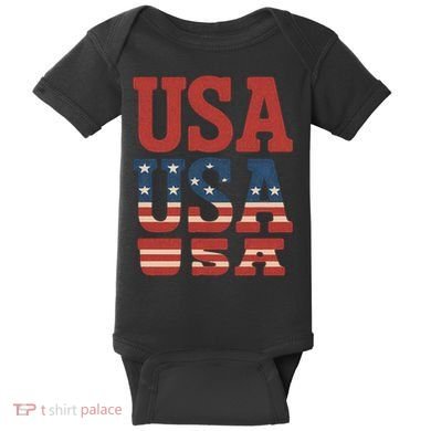 USA Patriotic Print Baby Bodysuit