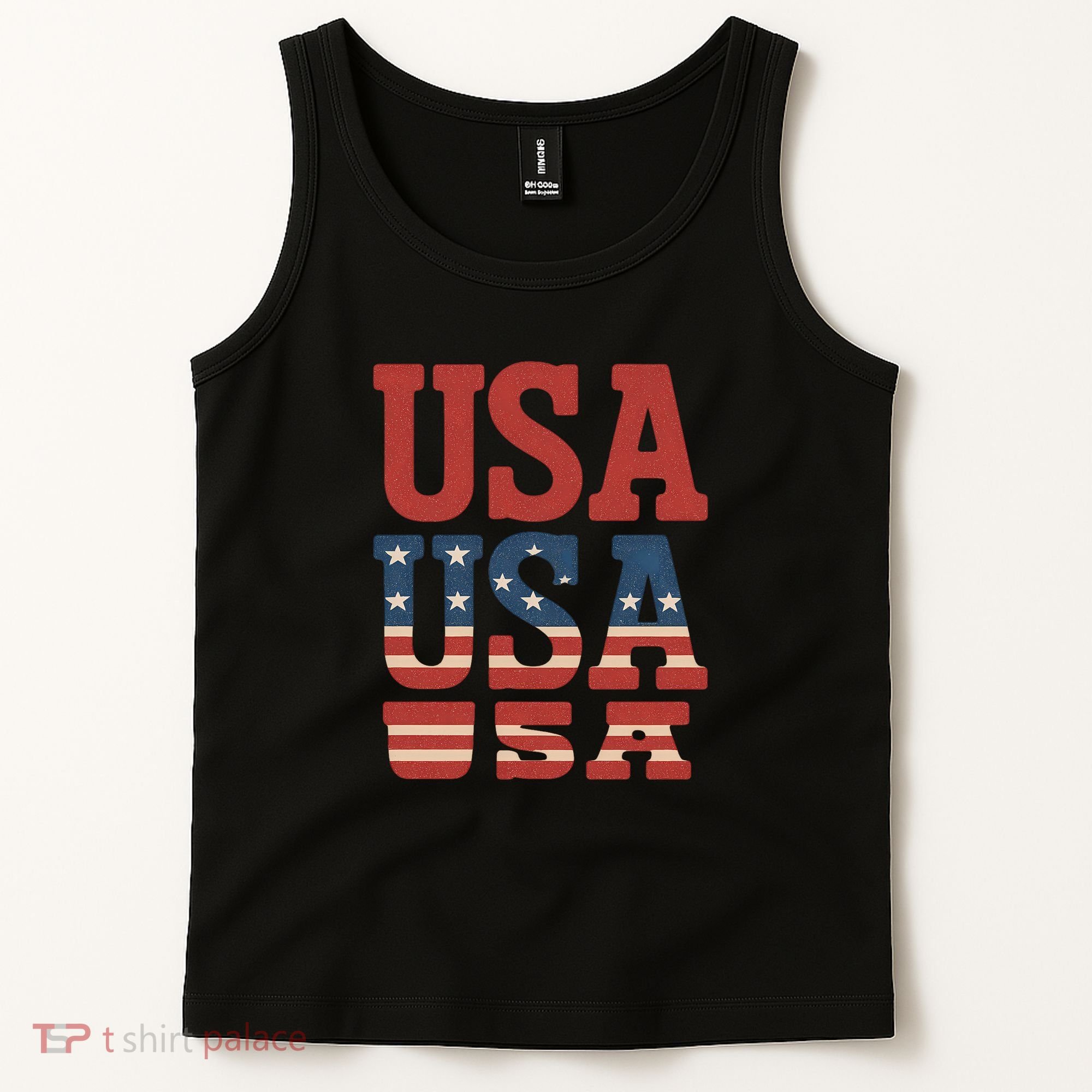 USA Patriotic Print Tank Top