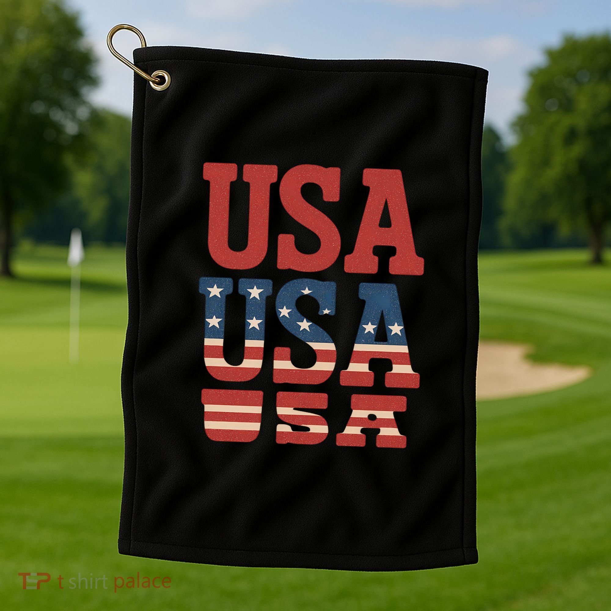 USA Patriotic Print Golf Towel