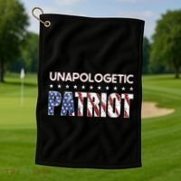 Unapologetic Patriot Patriotic American Conservative Golf Towel thumb 1