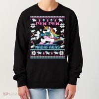 Unicorn Pew Pew Madafakas Ugly Christmas Sweater Women's Sweatshirt thumb 0