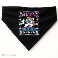 Unicorn Pew Pew Madafakas Ugly Christmas Sweater USA-Made Doggie Bandana thumb 0