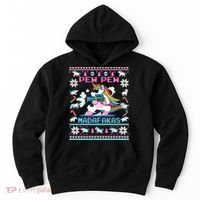 Unicorn Pew Pew Madafakas Ugly Christmas Sweater Hoodie thumb 0