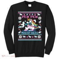 Unicorn Pew Pew Madafakas Ugly Christmas Sweater Sweatshirt thumb 0