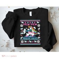 Unicorn Pew Pew Madafakas Ugly Christmas Sweater Sweatshirt thumb 2