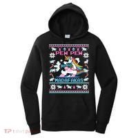 Unicorn Pew Pew Madafakas Ugly Christmas Sweater Women's Hoodie thumb 0