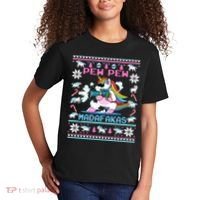 Unicorn Pew Pew Madafakas Ugly Christmas Sweater Kids T-Shirt thumb 2